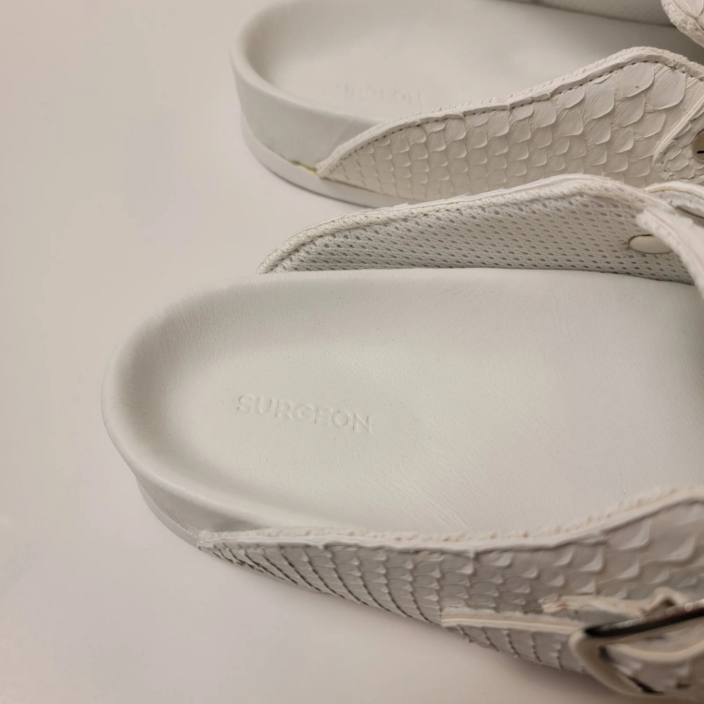 The Shoe Surgeon White Python Luxe Mule Men's 10 / Women's 11.5 - Picture 7 of 14